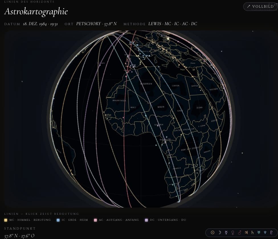 带有欧洲、非洲和大西洋行星线的星图地理地球仪